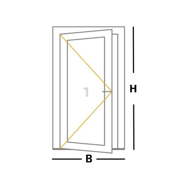 Kozijn + 1 buitendraaiende deur
