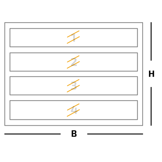 Kozijn + 4 delen vastglas